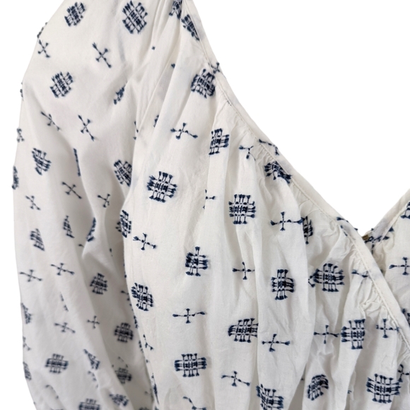 Anthropologie Marcie Cotton Surplice Dress Womens Small White Sundress - Picture 5 of 14